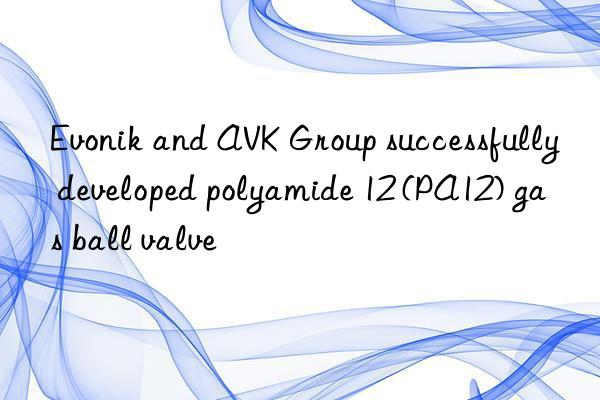 Evonik and AVK Group successfully developed polyamide 12 (PA12) gas ball valve