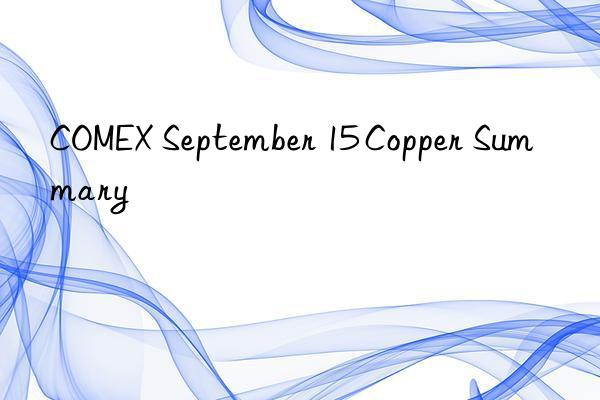 COMEX September 15 Copper Summary