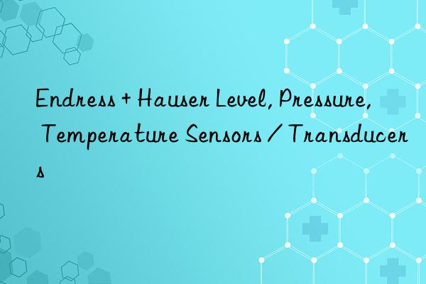 Endress + Hauser Level, Pressure, Temperature Sensors / Transducers