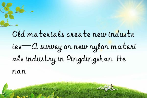 Old materials create new industries—A survey on new nylon materials industry in Pingdingshan  Henan