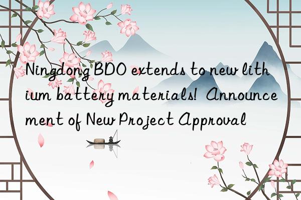 Ningdong BDO extends to new lithium battery materials!  Announcement of New Project Approval