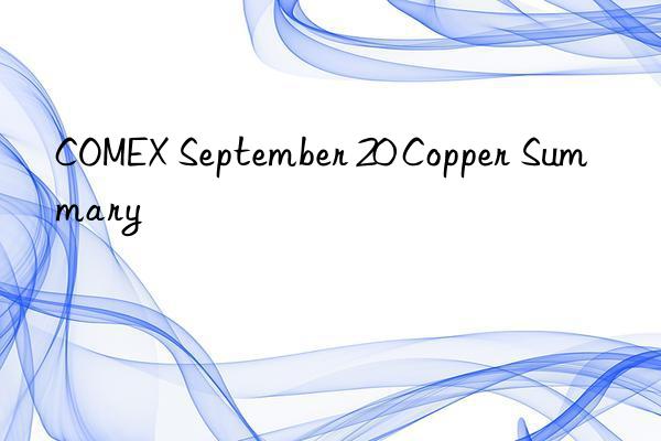 COMEX September 20 Copper Summary