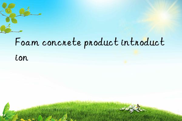 Foam concrete product introduction