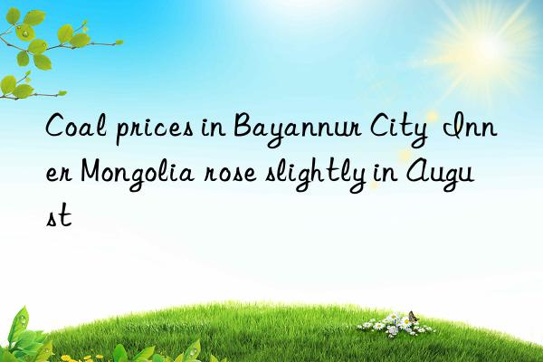 Coal prices in Bayannur City  Inner Mongolia rose slightly in August