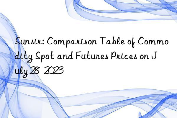 Sunsir: Comparison Table of Commodity Spot and Futures Prices on July 28  2023