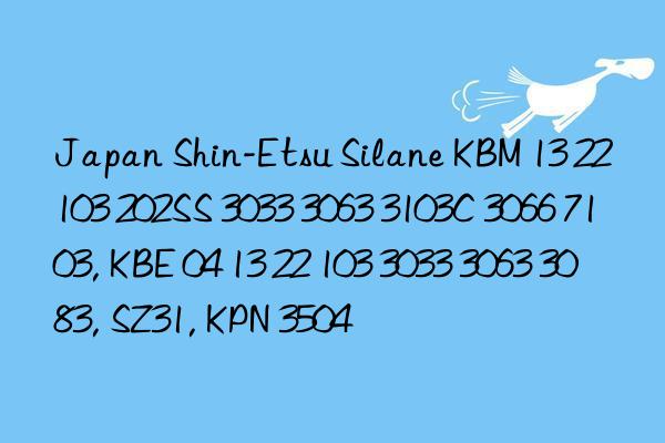 Japan Shin-Etsu Silane KBM 13 22 103 202SS 3033 3063 3103C 3066 7103, KBE 04 13 22 103 3033 3063 3083, SZ31, KPN 3504