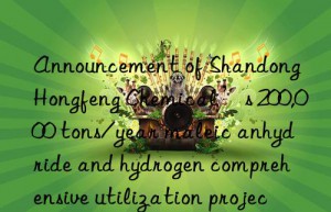 Announcement of Shandong Hongfeng Chemical’s 200,000 tons/year maleic anhydride and hydrogen comprehensive utilization project