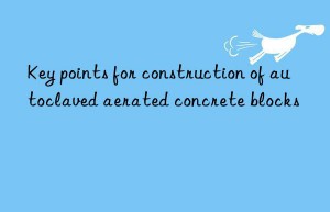 Key points for construction of autoclaved aerated concrete blocks