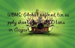 WBMS: Global refined tin supply shortage of 1 300 tons in August 2023