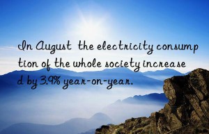 In August  the electricity consumption of the whole society increased by 3.9% year-on-year.