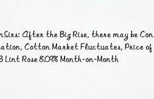 SunSirs: After the Big Rise, there may be Consolidation, Cotton Market Fluctuates, Price of 3128B Lint Rose 8.09% Month-on-Month