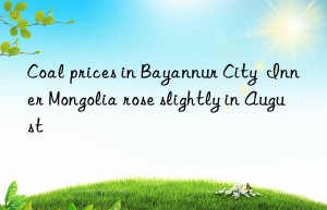 Coal prices in Bayannur City  Inner Mongolia rose slightly in August