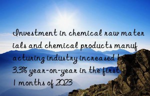 Investment in chemical raw materials and chemical products manufacturing industry increased by 13.3% year-on-year in the first 11 months of 2023