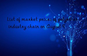 List of market prices of polyether industry chain on August 9