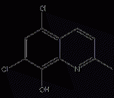 5,7-Dichloro-2-methyl-8-hydroxyquinoline structural formula