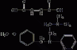 Structural formula of pyrenamine maleate