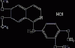 Structural formula of papaverine hydrochloride