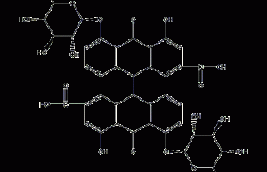 Structural formula of sennoside A