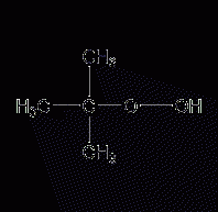 Structural formula of tert-butyl hydroperoxide