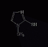 2-mercapto-1-methylimidazole structural formula