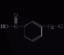 Structural formula of p-chloromercuric benzoic acid