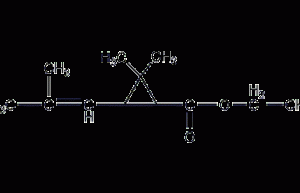 Structural formula of ethyl chrysanthemate