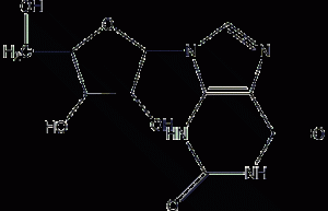 Xanthine nucleoside structural formula