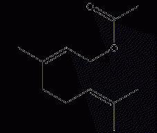 Structural formula of neryl acetate