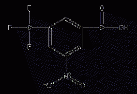 3-nitro-5-(trifluoromethyl)benzoic acid structural formula