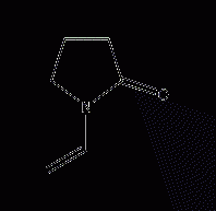 Structural formula of vinyl-2-pyrrolidone