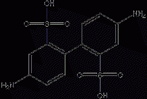 4,4'-diamino-3.3'-biphenyldisulfonic acid structural formula