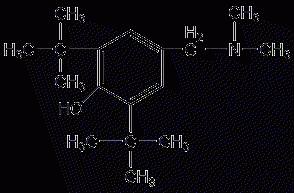 2,6-di-tert-butyl-4-(dimethylaminomethyl)phenol structural formula