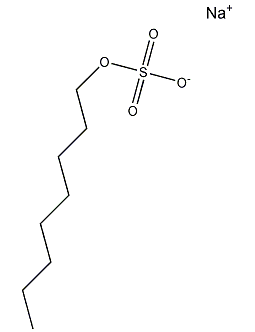 Sodium octyl sulfate structural formula