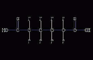 Structural formula of octafluoroadipic acid