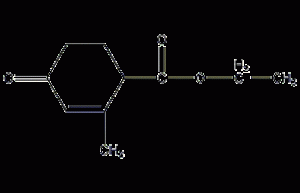 2-Methyl-4-carbonyl-2-cyclohexene-1-carboxylic acid ethyl ester structural formula