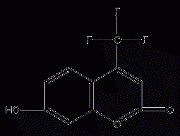 7-hydroxy-4-(trifluoromethyl)coumarin structural formula