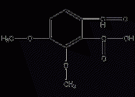 2-carboxy-3,4-dimethoxybenzaldehyde structural formula