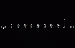 Structural formula of decanoic acid