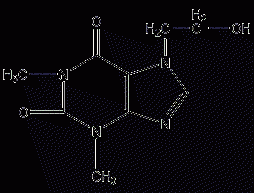 7-(β-hydroxyethyl)theophylline structural formula