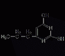 4-hydroxy-2-mercapto-6-propylpyrimidine structural formula