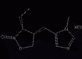 Structural formula of pilocarpine hydrochloride