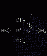 Structural formula of ethyltrimethylamine iodide