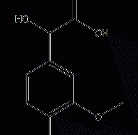 4-Hydroxy-3-methoxymandelic acid structural formula